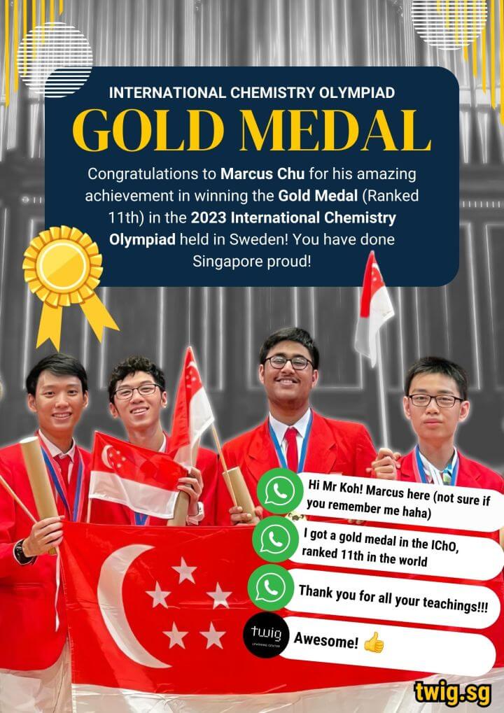 Gold Medal for Marcus Chu at the International Chemistry Olympiad